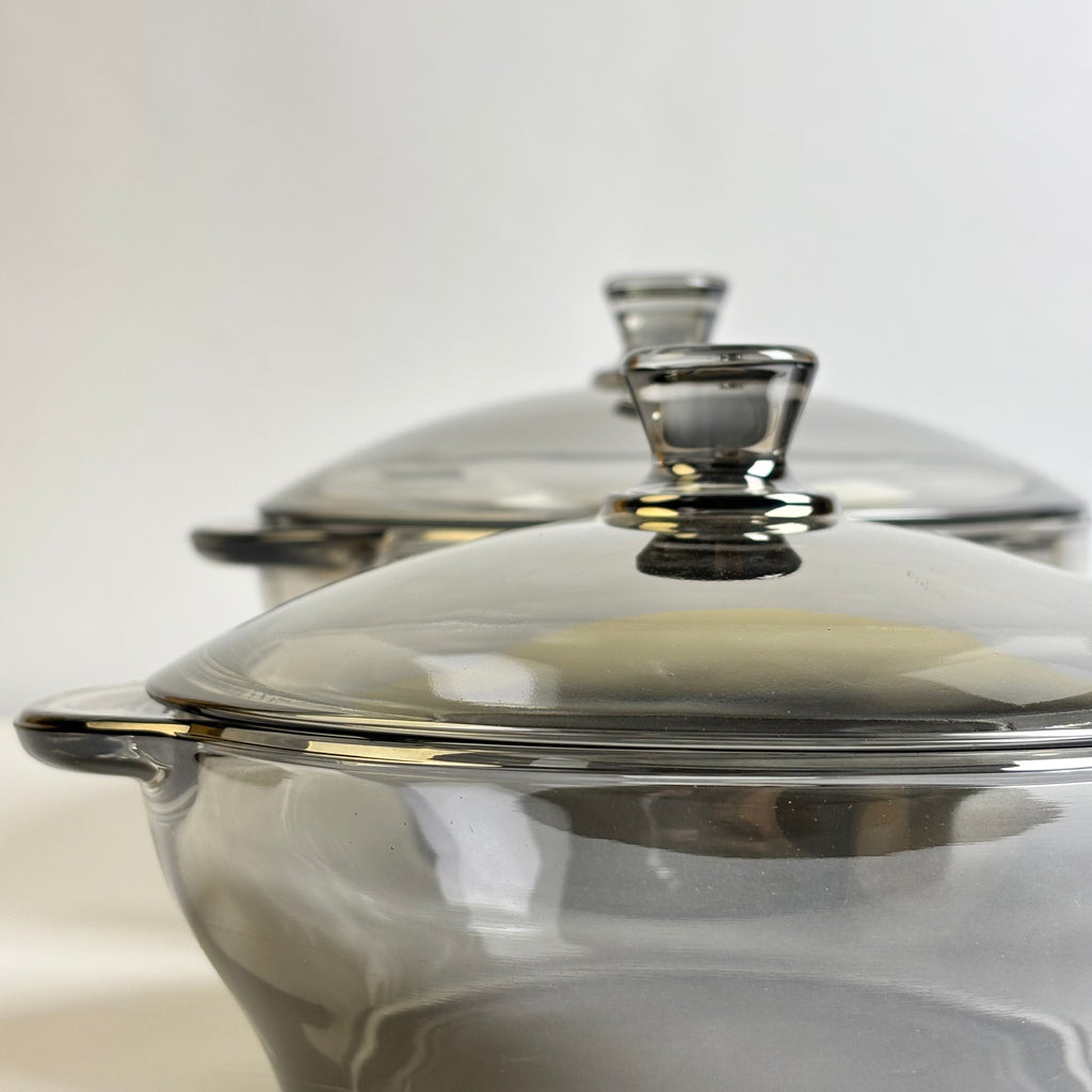 3 Pcs GREYISH Glass Bowl Set With Lid  |Eb100/L3HS