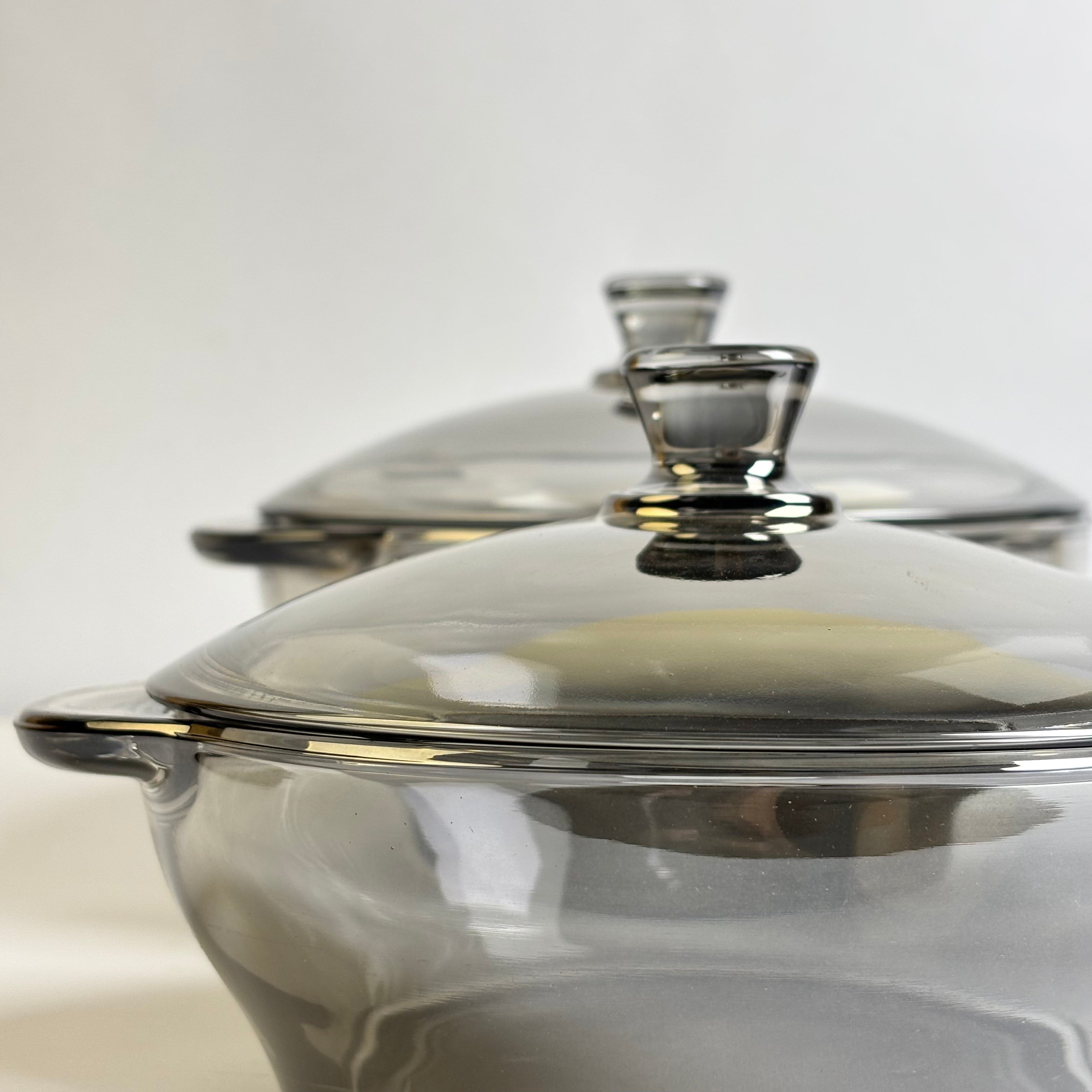 3 Pcs GREYISH Glass Bowl Set With Lid  |Eb100/L3HS